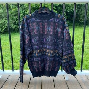 EUC vtg Expressions International XL retro vintage sweater grandpa